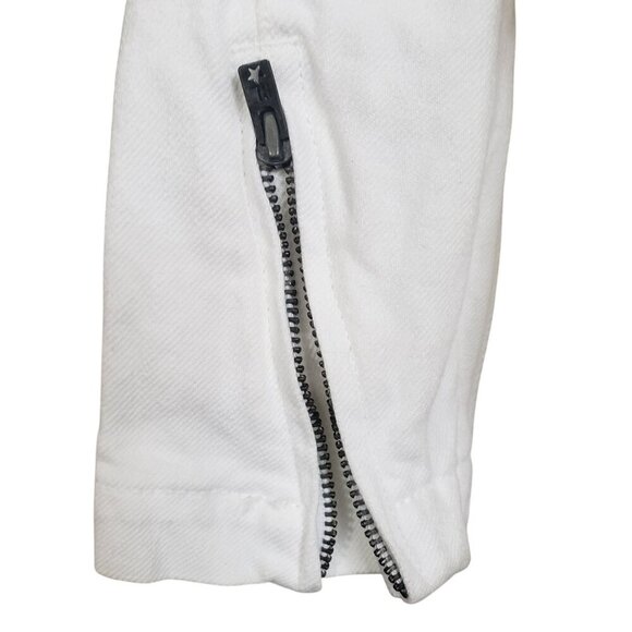 Girl's Sz 8 Polo Ralph Lauren White Asymmetrical Zip Moto Denim Spring Jacket - Picture 8 of 13